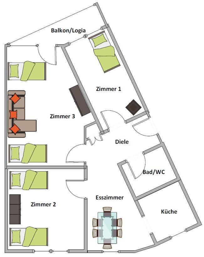 Duisburg Von Oben 3,5 Zimmer 8.Og Frisch Saniert 外观 照片